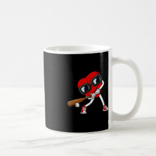 Heart Baseball Valentines Day Fun Boys Girls Kids Coffee Mug