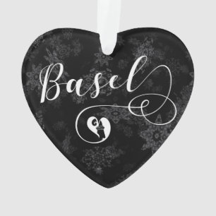 Heart Basel Flag, Basle, Switzerland Ornament