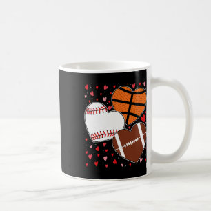 Heart Basketball Baseball Football Boys Men's Vale Coffee Mug