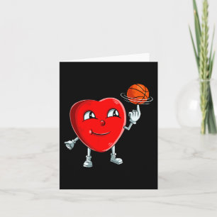 Heart Basketball Player Valentines Day Cute Sports Card