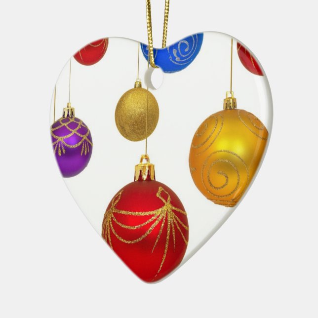 Heart Bauble Hanging Tree Christmas Decoration (Left)
