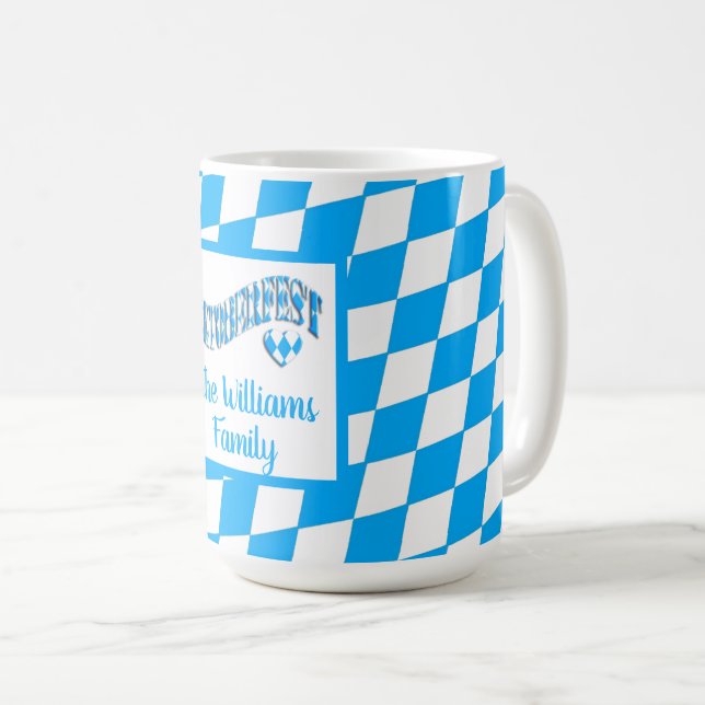 Heart Bayern Bavarian Flag Colours Oktoberfest Coffee Mug (Front Right)