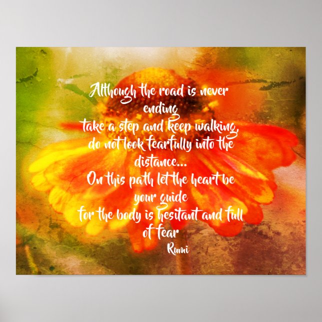 Heart Be Your Guide Zinnia Inspirational Quote Poster (Front)