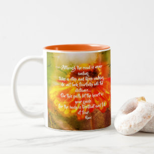 Heart Be Your Guide Zinnia Inspirational Quote Two-Tone Coffee Mug