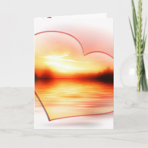 Heart Beach Sun Blossom Flower Orchid Love Destiny Thank You Card