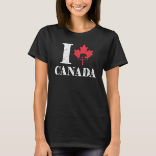 Heart Bear Canada Day Maple Leaf Proud Canadian Lo T-Shirt