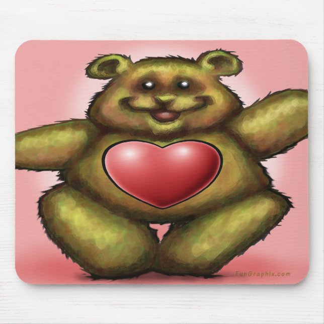 Heart Bear Mouse Mat (Front)