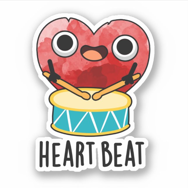 Heart Beat Funny Heart Drummer Pun  (Front)