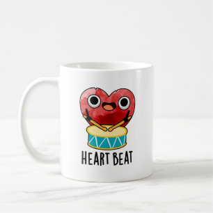 Heart Beat Funny Heart Drummer Pun  Coffee Mug