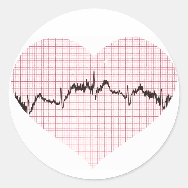 Heart Beat III Classic Round Sticker (Front)