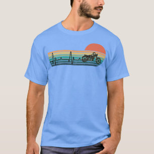 heart beat motorcycle vintage humour biker man mot T-Shirt
