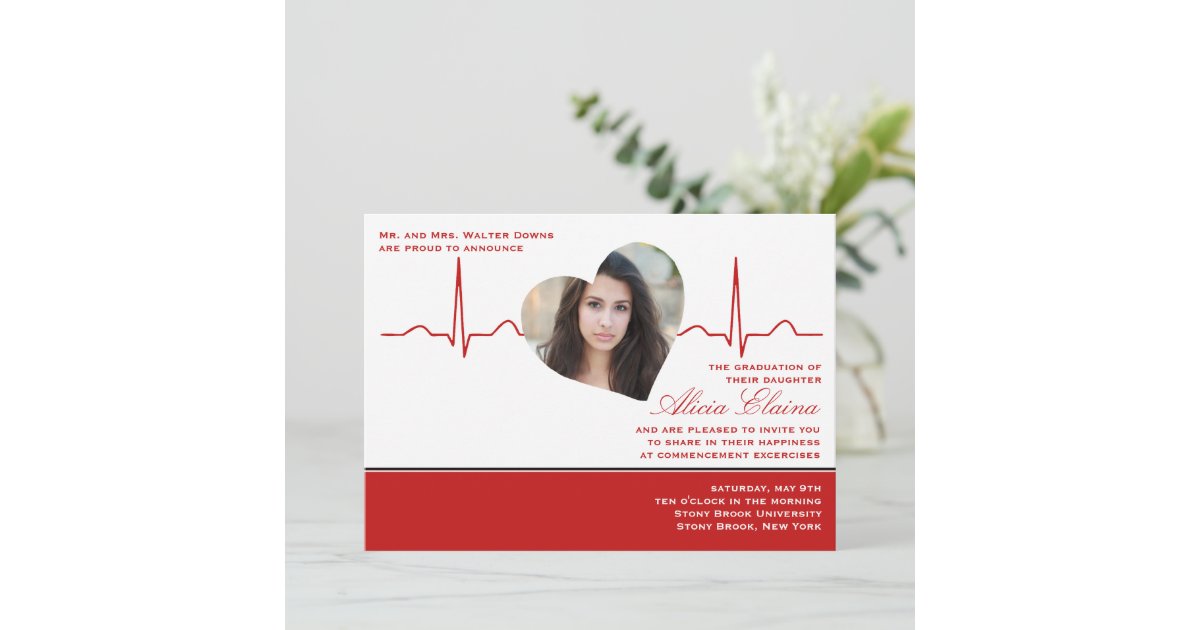 Heart Beat Photo Announcement/Invitation Invitation | Zazzle