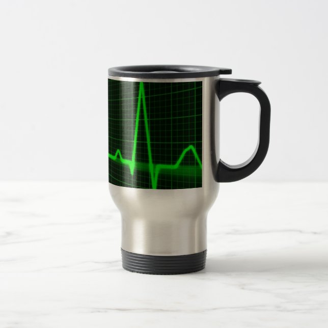 Heart Beat Pulse Trace Travel Mug (Right)