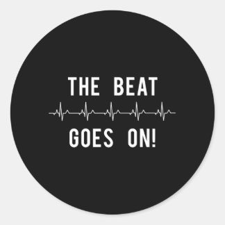 Heart Beat Rhythm Goes On Hospital Classic Round Sticker
