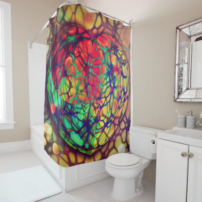 Heart Beat Sparkle Shower Curtain (In Situ)