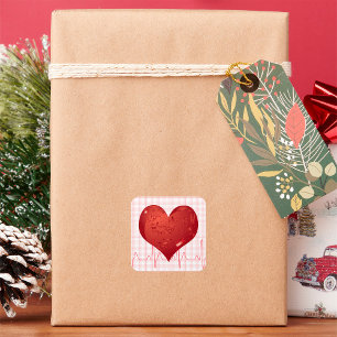 Heart Beat Square Sticker