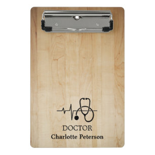 Heart Beat Stethoscope Doctor Mini Clipboard