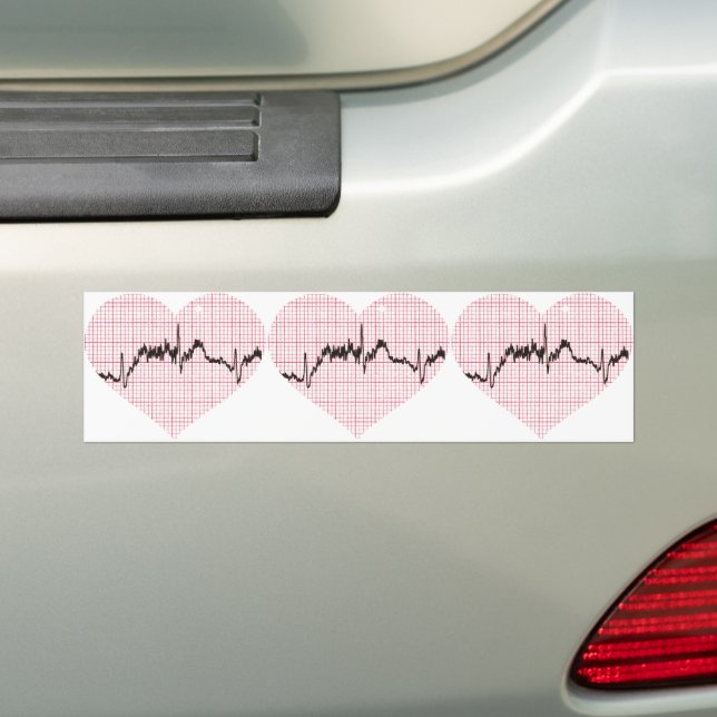 Heart Beat VII Bumper Sticker (On Car)