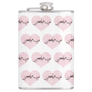 Heart Beat VII Hip Flask