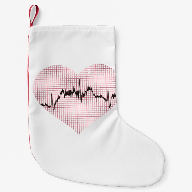 Heart Beat VII Small Christmas Stocking (Front)