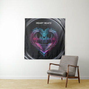 Heart Beats Art Print – Love in Motion Wall Decor Tapestry