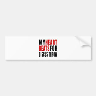 HEART BEATS FOR DISCUS THROW BUMPER STICKER