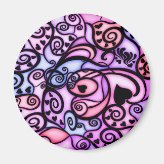 Heart Beats Singing, Stained Glass style Magnet