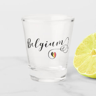 Heart Belgium Mug, Belgian Flag Shot Glass