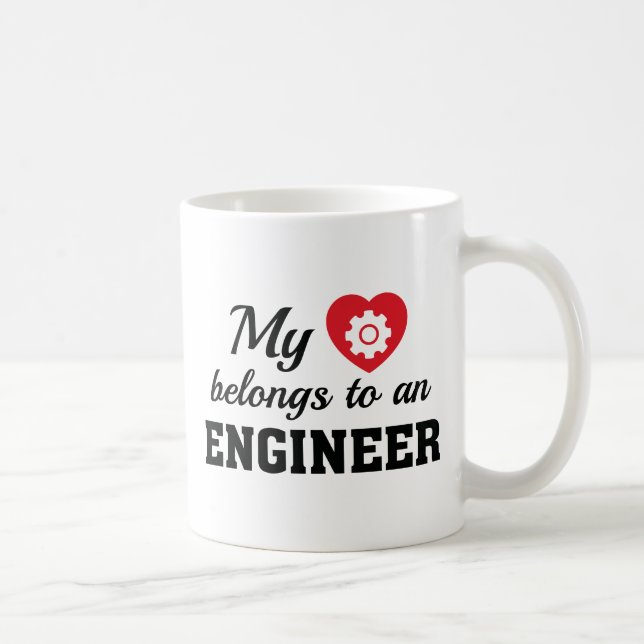 Heart Belongs Engineer Coffee Mug (Right)
