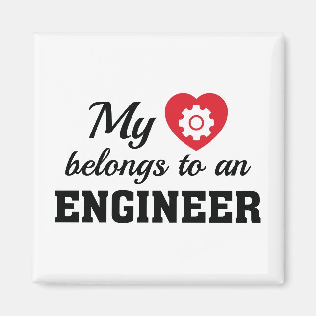 Heart Belongs Engineer Magnet (Front)