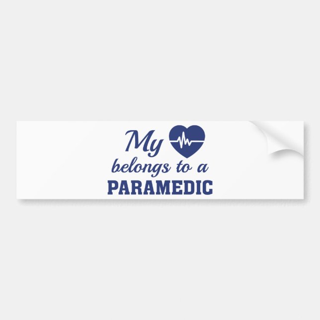 Heart Belongs Paramedic Bumper Sticker (Front)