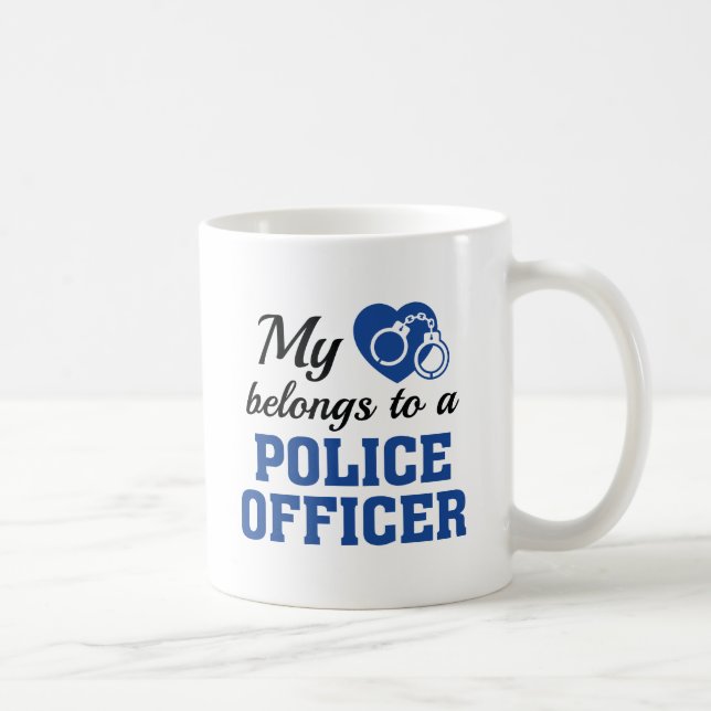 Heart Belongs Police Officer Coffee Mug (Right)