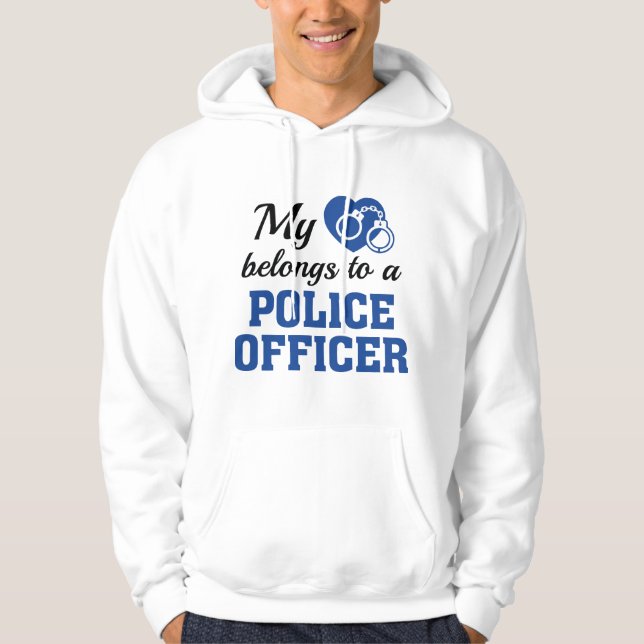 Heart Belongs Police Officer Hoodie (Front)