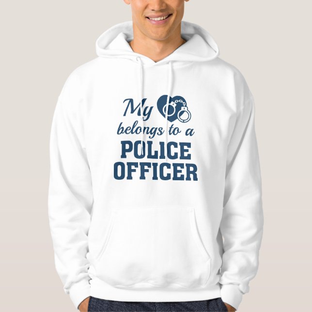 Heart Belongs Police Officer Hoodie (Front)