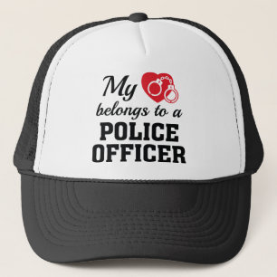 Heart Belongs Police Officer Trucker Hat