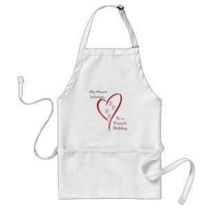 Heart Belongs to French Bulldog; love Frenchie Standard Apron