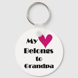 Heart Belongs to Grandpa Key Ring