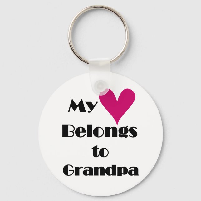 Heart Belongs to Grandpa Key Ring (Front)