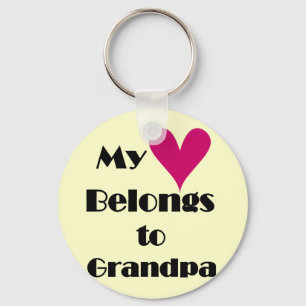 Heart Belongs to Grandpa Tshirts and Gifts Key Ring