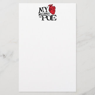Heart Belongs to Poe Stationery