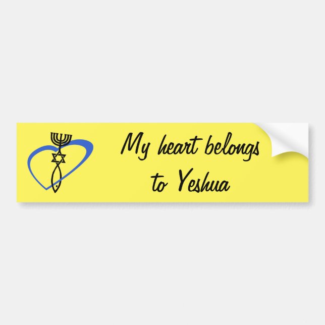 Heart belongs to Yeshua bumper sticker (Front)