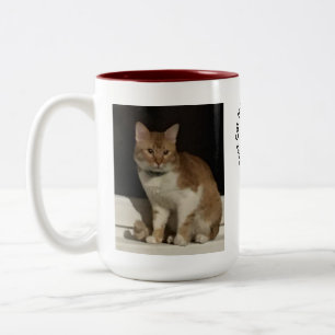 Heart Best Cat Mom, Cat Photo Two-Tone Mug, 15 oz Coffee Mug