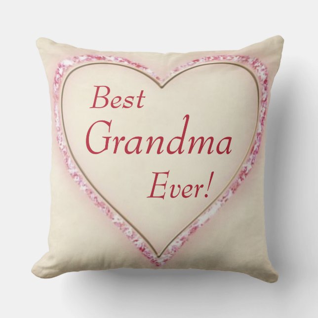Heart Best Grandma Ever Cushion (Front)