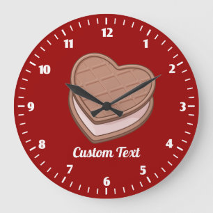 Heart Biscuit Large Clock