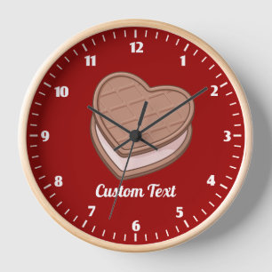 Heart Biscuit Large Clock