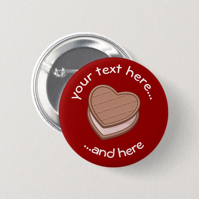 Heart Biscuit Pinback Button (Front & Back)