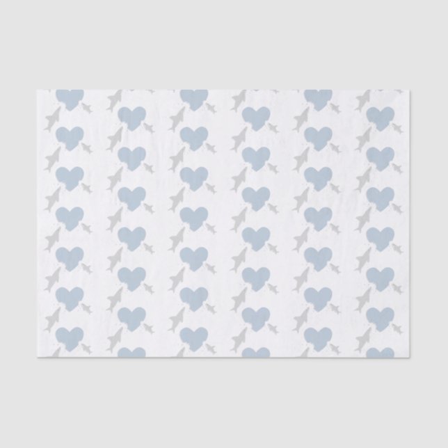 Heart Bites and Sharks | Baby Shower Tissue Paper (Front)