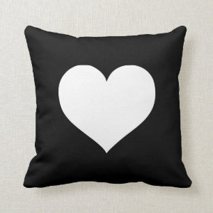 Heart Black and White Collection Cushion