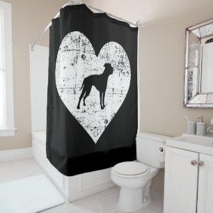 Heart Black Bulldog Bulldog Lovers Shower Curtain