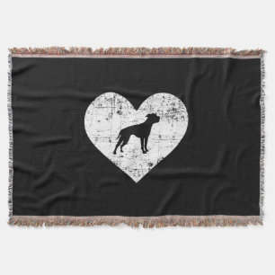 Heart Black Bulldog Bulldog Lovers Throw Blanket